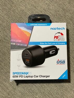 Naztech Speedmax 65W PD laptop car charger NWT